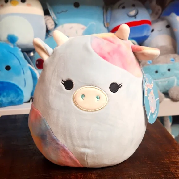 Squishmallows 8-inch Caedia The Cow Plushie - Super Soft Cuddly Toy For All Ages